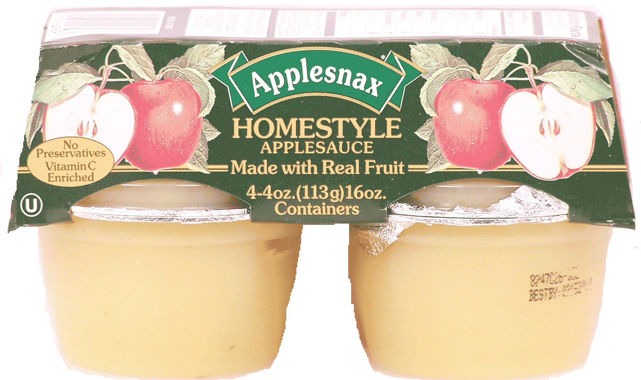 Applesnax&nbsp;&nbsp;homestyle applesauce made with real fruit Full-Size Picture